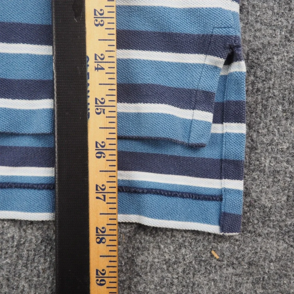 Polo Ralph Lauren Polo Shirt Mens Large Blue Striped Pocket Preppy Classic 3368
